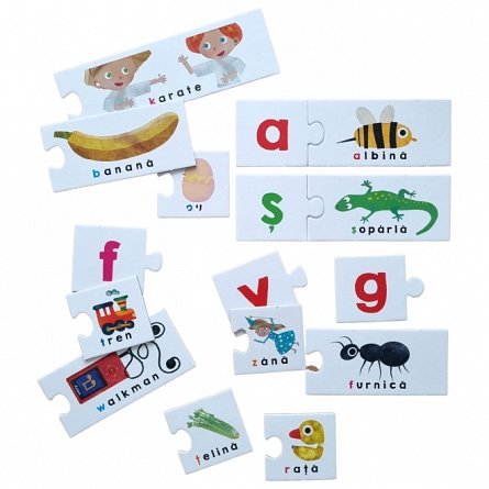 Puzzle Headu Montessori - Joc tactil ABC, 3-6 ani