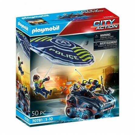 Playmobil City Action - Parasuta politiei si hot cu ATV, 5 ani plus