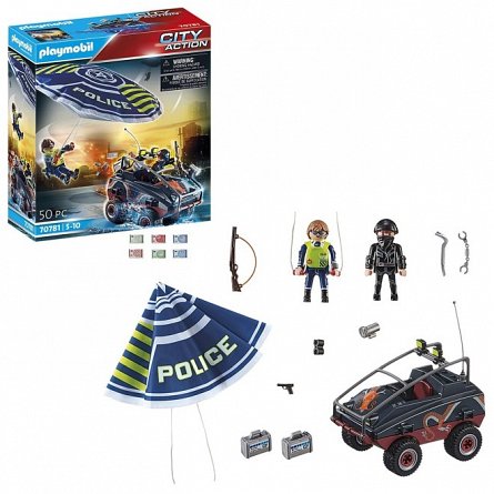 Playmobil City Action - Parasuta politiei si hot cu ATV, 5 ani plus