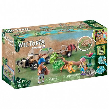 Playmobil Wiltopia - Vehicul pentru salvarea animalelor, 4 ani plus