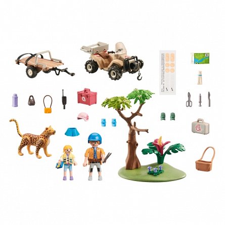 Playmobil Wiltopia - Vehicul pentru salvarea animalelor, 4 ani plus
