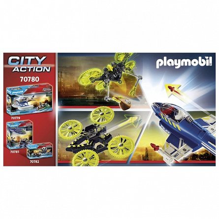 Playmobil City Action - Avionul politiei si hot cu drona, 5 ani+