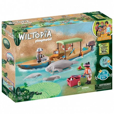 Playmobil Wiltopia - Excursie cu barca, 4 ani plus
