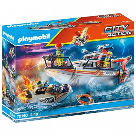 Playmobil City Action- Ambarcatiune de salvare cu personal, 4 ani+