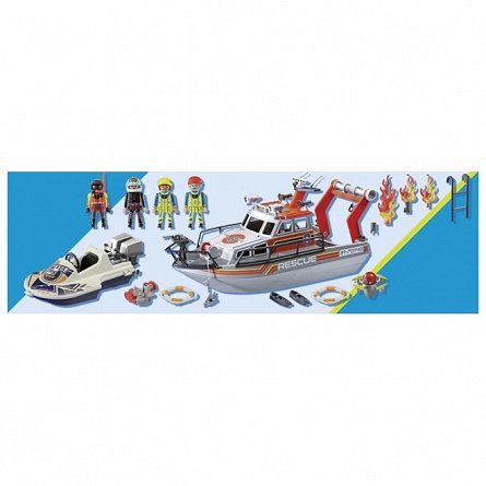 Playmobil City Action- Ambarcatiune de salvare cu personal, 4 ani+