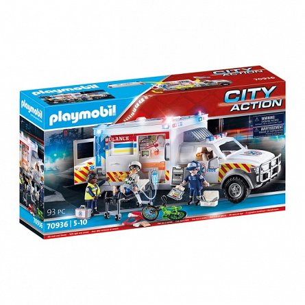 Playmobil City Action - Ambulanta cu lumini si sunete, 5 ani plus