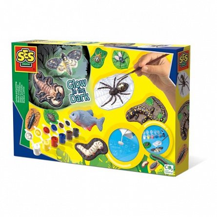 SES - Set creativ, Mulaj si pictura- animale infricosatoare, 5 ani plus
