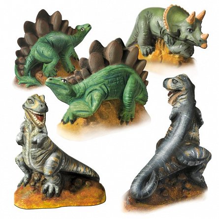 Set creativ Mulaje si pictura, Dinozauri, 5 ani, SES