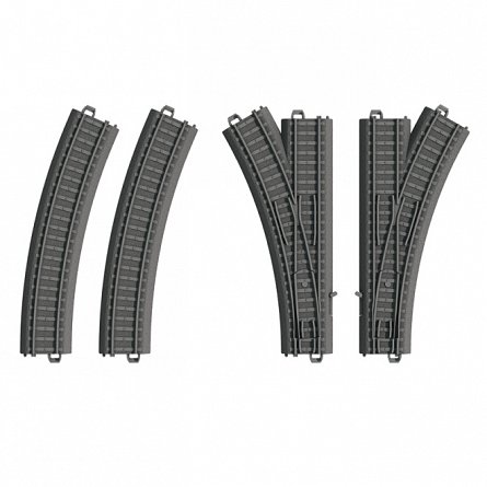 Set extensie 4 sine curbate si macaz Marklin, plastic my world