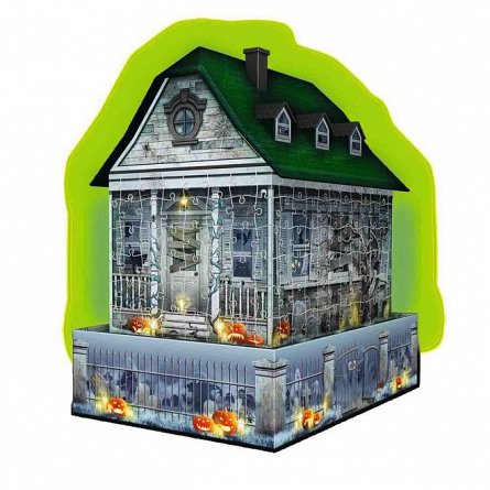 Puzzle 3D Casa Bantuita, editie luminoasa, 216 piese