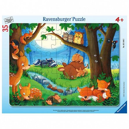 Puzzle tip rama Animalute somnoroase, 35 piese
