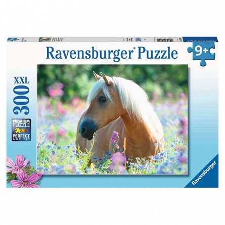 Puzzle Calut pe camp de flori, 300 piese