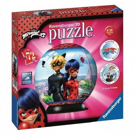 Puzzle 3D Miraculous, 72 piese