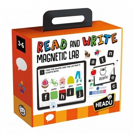 Joc magnetic Sa invatam sa citim si sa scriem in engleza, STEM, Headu, 3-6 ani