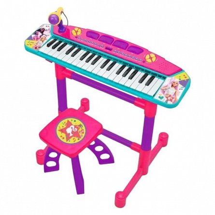 Keyboard cu microfon si scaunel Barbie