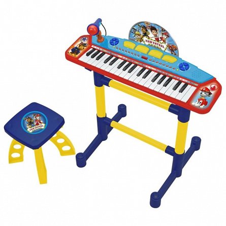 Keyboard electronic cu microfon si scaunel Paw Patrol
