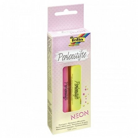 Set Pearlmarker neon roz si galben, cu efect 3D, Folia