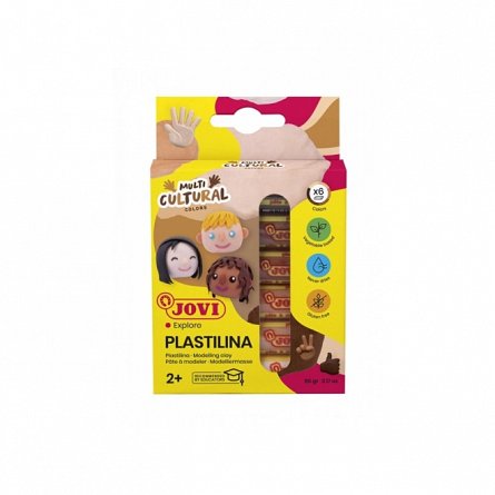 Plastilina Jovi, set 6 culori x 15 g, Nature, cutie carton