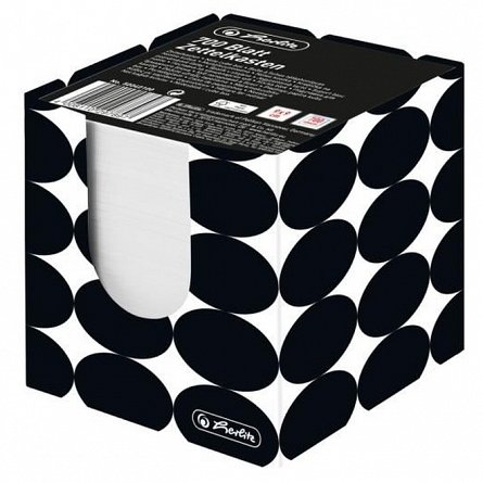 Cub hartie Herlitz, 90 x 90 mm, 80 g, 700 file, cu suport, Just Black