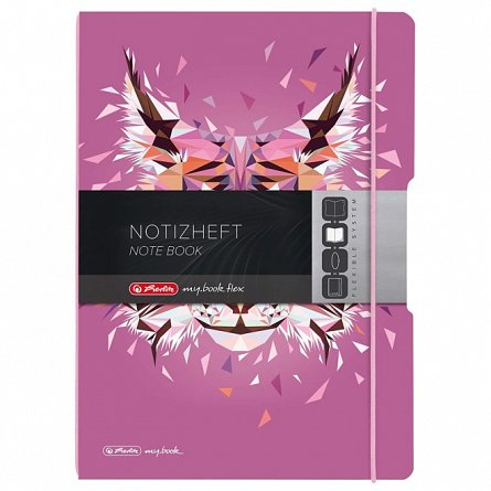 Caiet A4, 2 x 40 file, 80 g-mp, dictando si matematica, My.Book Flex, Wild Animal Lynx