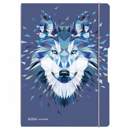 Caiet A4, 2 x 40 file, 80 g-mp, dictando si matematica, My.Book Flex, Wild Animal Wolf