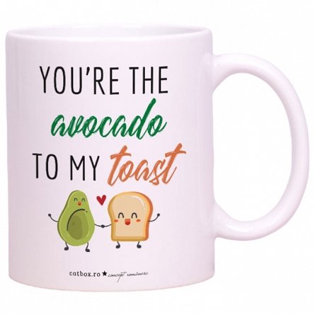 Cana cu mesaj pentru iubit - Avocado and Toast Love