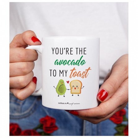 Cana cu mesaj pentru iubit - Avocado and Toast Love