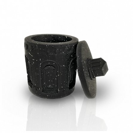 Borcan cu lumanare - Temple Negru Granit - Amber Noir