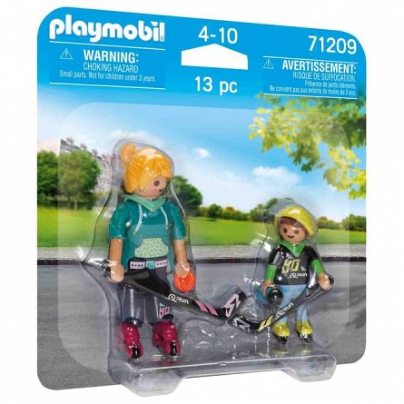 Playmobil - Set 2 Figurine - Mama si copilul jucand hochei, 4-10 ani