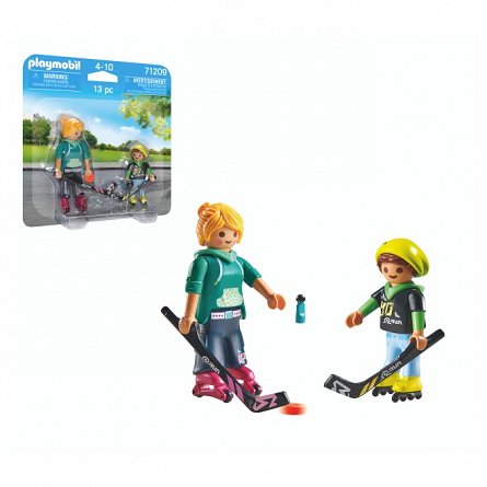 Playmobil - Set 2 Figurine - Mama si copilul jucand hochei, 4-10 ani