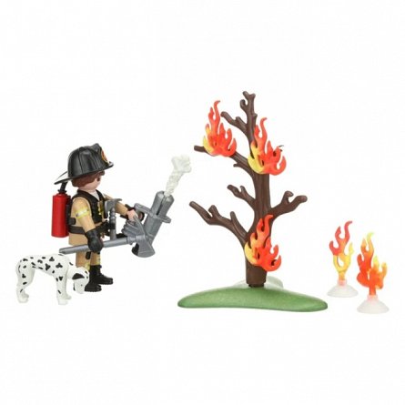 Playmobil City Action - Set portabil Pompier si Catel, 4 ani plus