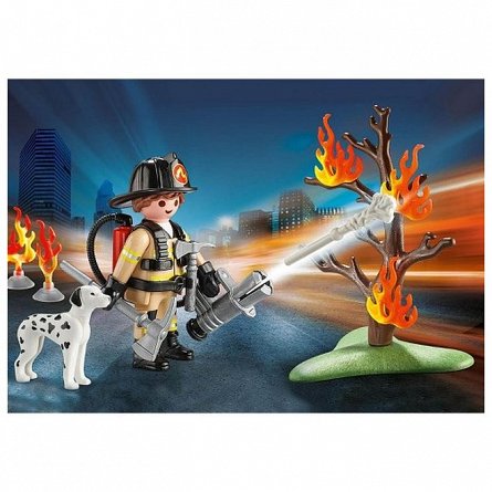 Playmobil City Action - Set portabil Pompier si Catel, 4 ani plus