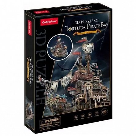 Puzzle 3D CubicFun - Nava Pirati, 218 piese, 8 ani plus