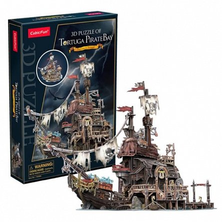 Puzzle 3D CubicFun - Nava Pirati, 218 piese, 8 ani plus