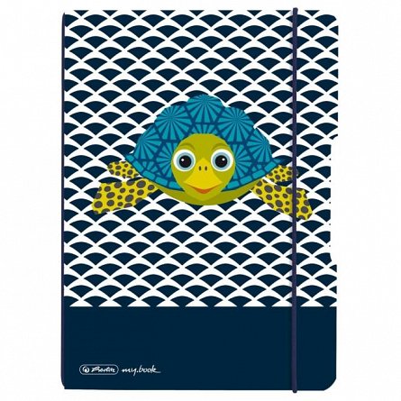 Caiet A5, 40 file, 80 g-mp, matematica, My.Book Flex, Cute Animals Turtle