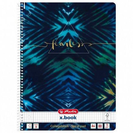Caiet cu spira A4, 80 file, 70 g-mp, matematica, New Batik Fearless