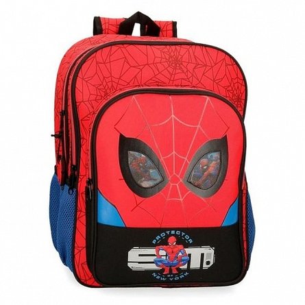 Ghiozdan scoala Spiderman, 2 compartimente, 30 x 40 x 13 cm, Protector