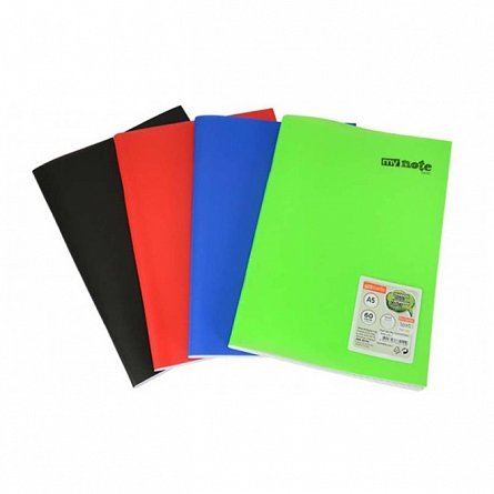 Caiet capsat Mynote PP, A5 40 file, dictando, Neon - diverse culori