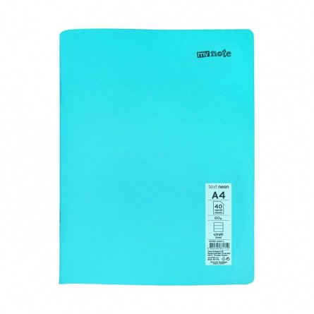Caiet capsat Mynote PP, A4 40 file, dictando, Neon diverse - culori