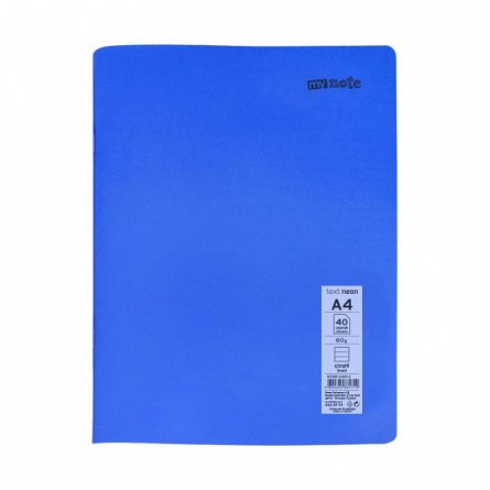 Caiet capsat Mynote PP, A4 40 file, dictando, Neon diverse - culori