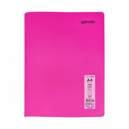 Caiet capsat Mynote PP, A4 40 file, dictando, Neon diverse - culori