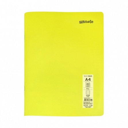 Caiet capsat Mynote PP, A4 40 file, dictando, Neon diverse - culori
