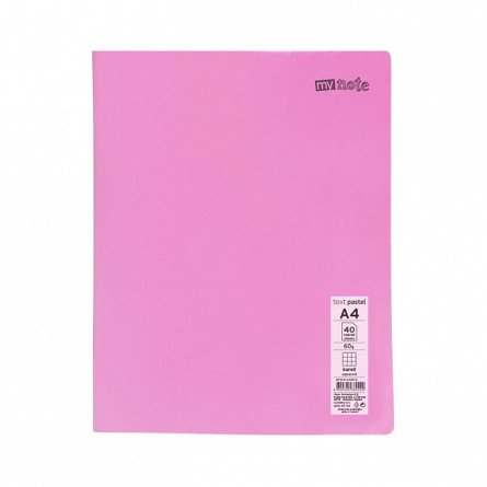 Caiet capsat Mynote PP, A4 40 file, matematica, Pastel - diverse culori