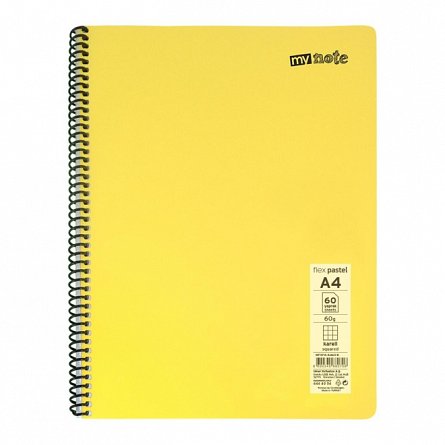 Caiet cu spira Mynote PP, A4 60 file, matematica, Pastel - diverse culori