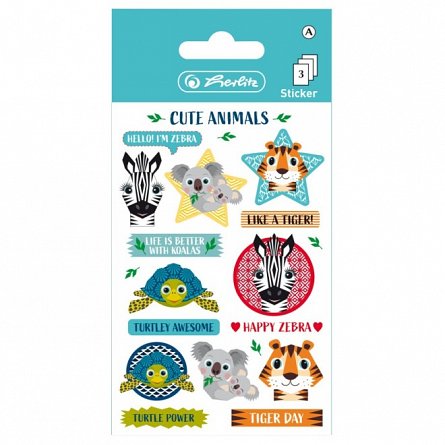 Set creativ autocolante, 3 coli-set, Cute Animals