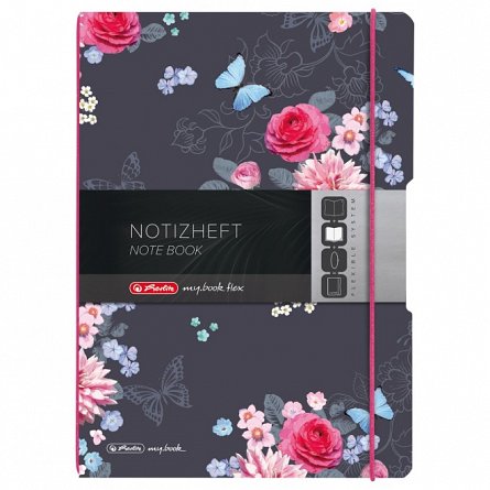 Caiet A5, My.Book Flex, 40f, 80g, mate, Flowers 2