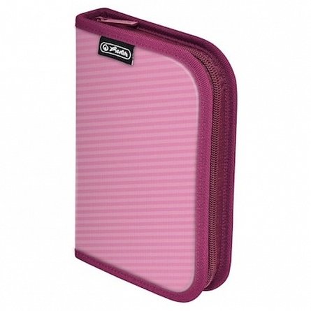 Penar Herlitz, 1 fermoar, 2 clape, 13.5 x 19.5 x 3 cm, roz