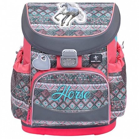 Ghiozdan Belmil Mini-Fit, 36 x 28 x 19 cm, Horse Aruba Blue