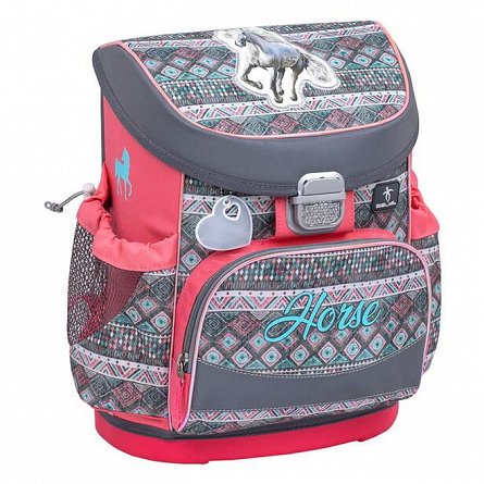 Ghiozdan Belmil Mini-Fit, 36 x 28 x 19 cm, Horse Aruba Blue