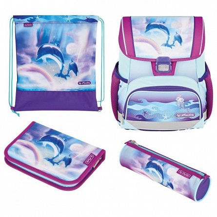 Ghiozdan echipat Herlitz Loop Plus, 37 x 31 x 22 cm, Ocean in Heaven